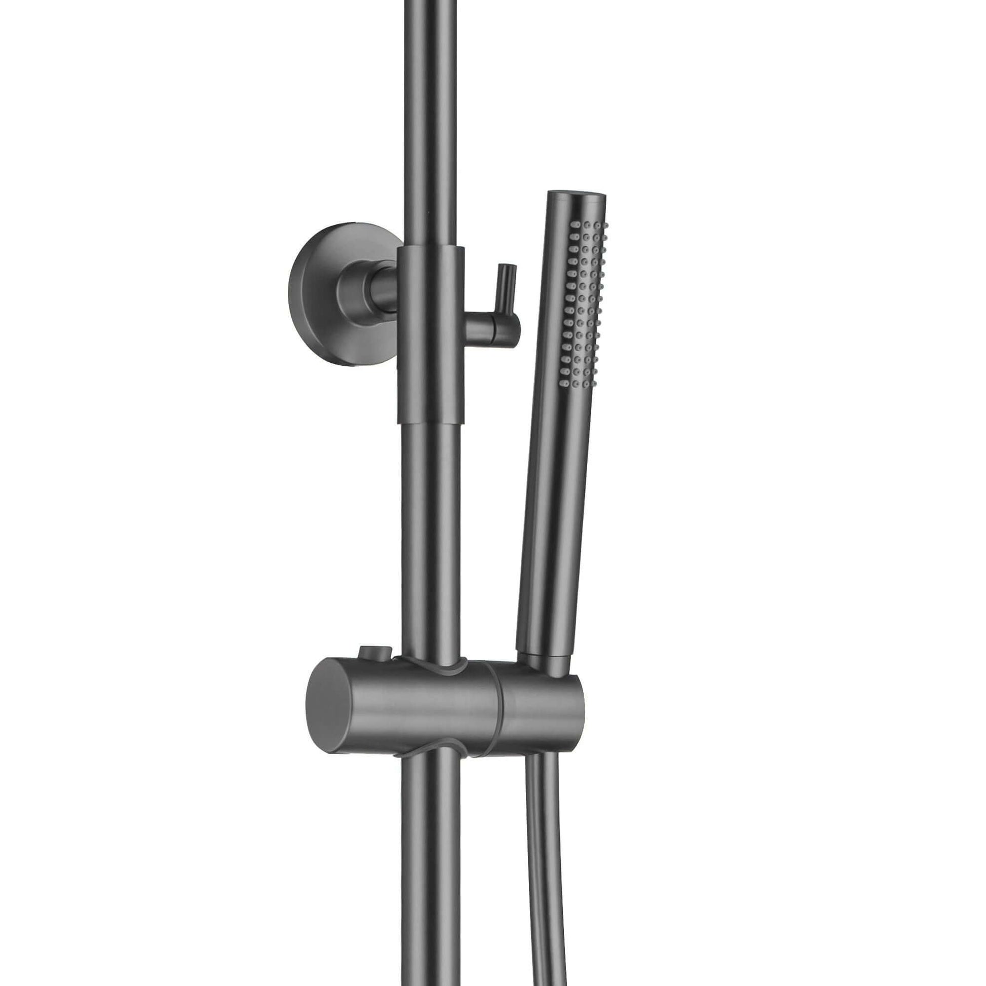 Buy Dune round thermostatic shower set 200mm head & handheld - gunmetal grey Online UK | HOUSE OF ENKI