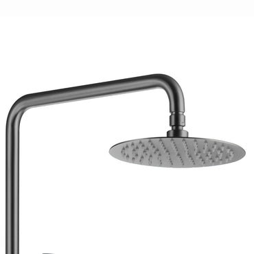 round shower head gunmetal grey