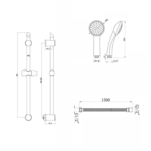 Buy Quest Chrome Bath Shower Mixer Tap With Slider Rail online UK