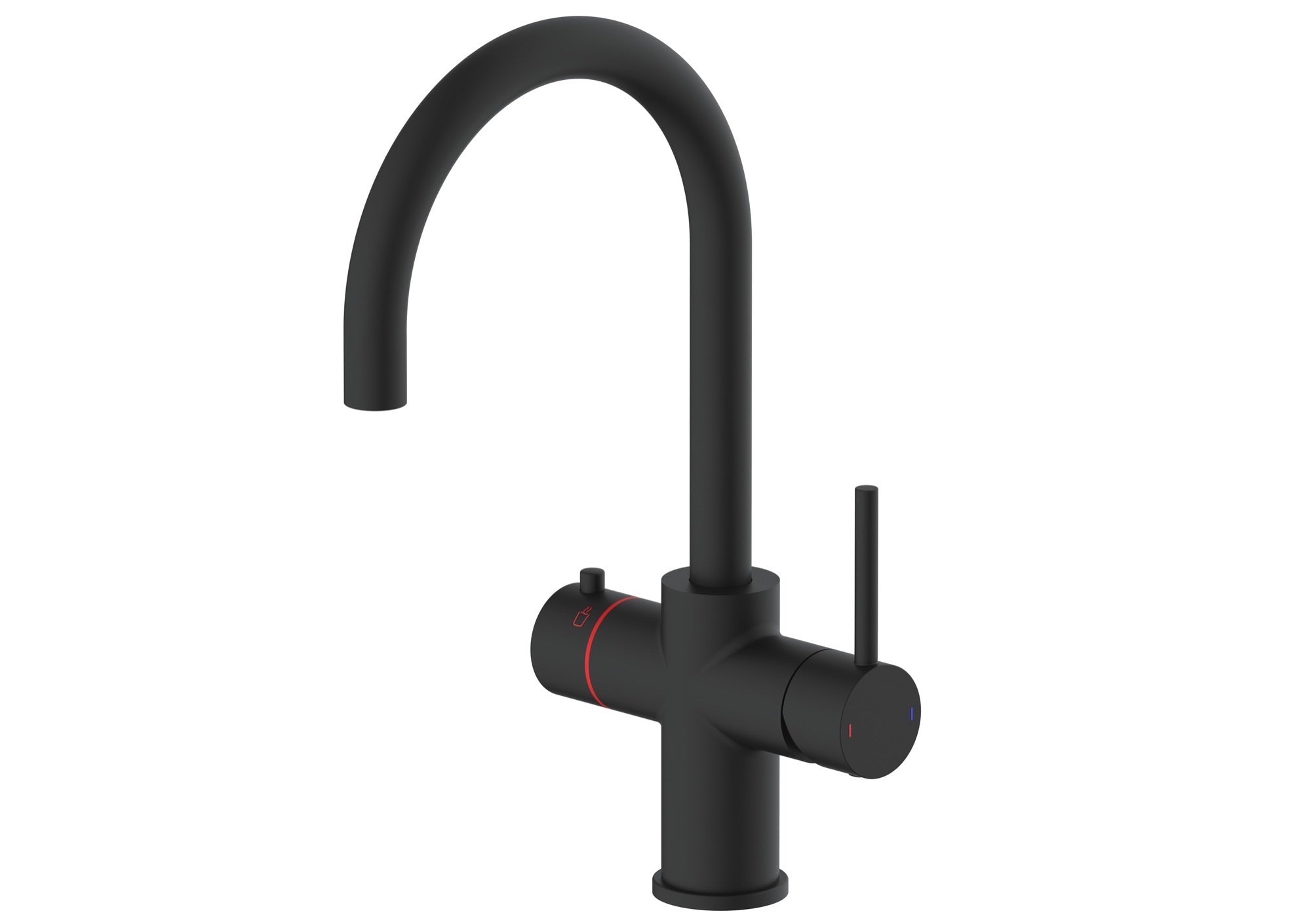 Etna 3-in-1 single lever boiler kitchen sink mixer - matt black (KT7001)