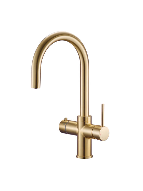 Etna 4-in-1 single lever boiler kitchen sink mixer - brushed brass (KT7008)