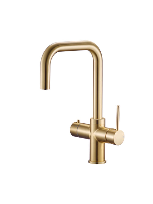 Etna 4-in-1 single lever boiler kitchen sink mixer - brushed brass (KT7011)