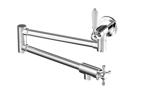 Porter traditional wall mounted port filler kitchen sink mixers - chrome (KT7045)