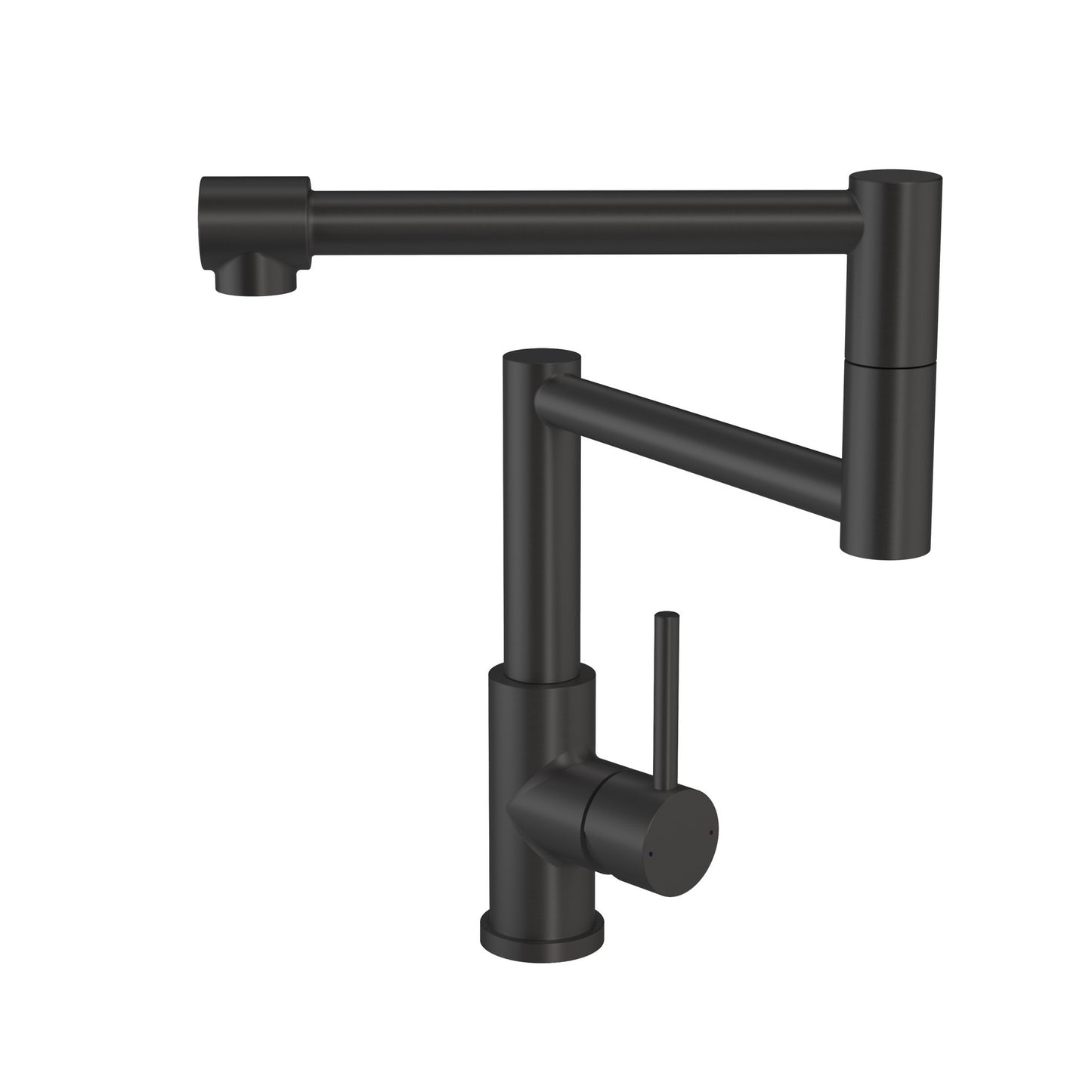 Porter round deck mounted pot filler kitchen sink mixers - matt black (KT7048)
