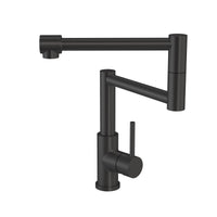 Porter round deck mounted pot filler kitchen sink mixers - matt black (KT7048)