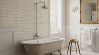 Windsor traditional thermostatic shower set single outlet incl. angled riser rail, rain shower head 200mm - chrome