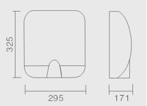 Automatic hand dryer - stainless steel dimensions diagram