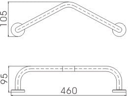 Grab rail - chrome dimensions diagram
