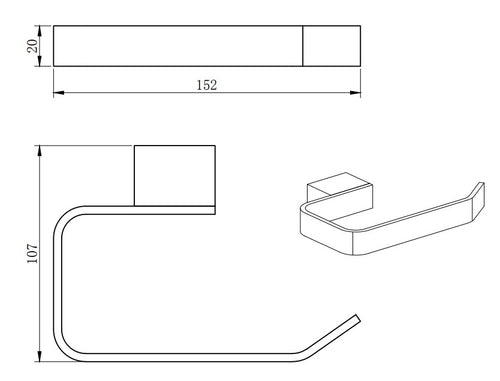 Denby Toilet roll holder - Chrome (RA8003)