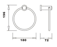Aldbourne Towel ring - Chrome dimensions diagram
