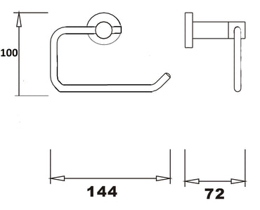 Aldbourne Toilet roll holder - Chrome dimensions diagram