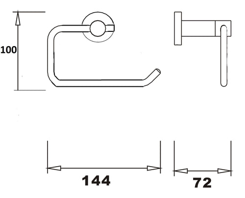 Aldbourne Toilet roll holder - Chrome dimensions diagram