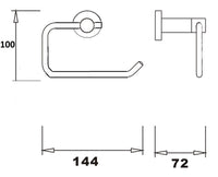 Aldbourne Brushed Bronze Toilet roll holder - Brushed Bronze dimensions diagram