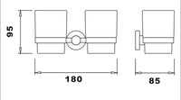 Aldbourne Tumber holder & double cup - Chrome dimensions diagram