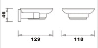 Aldbourne Soap dish & holder - Chrome dimensions diagram