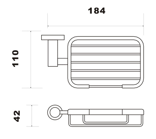 Aldbourne Soap holder - Chrome dimensions diagram