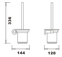 Aldbourne Toilet brush & holder - Matt Black dimensions diagram