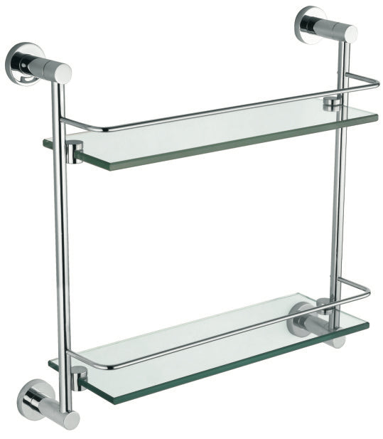 Aldbourne Double glass shelf - Chrome (RA8052)