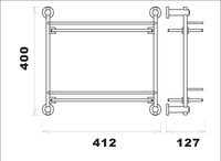 Aldbourne Double glass shelf - Chrome dimensions diagram