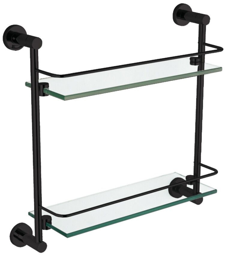 Aldbourne Double glass shelf - Matt Black (RA8053)