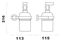 Aldbourne Soap dispenser and holder - Chrome dimensions diagram