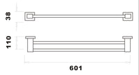 Axbridge Double towel bar - Chrome dimensions diagram
