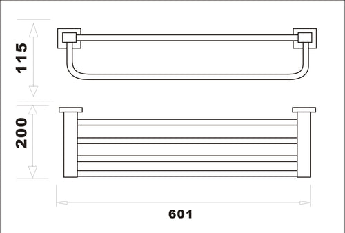 Axbridge Towel shelf - Chrome dimensions diagram
