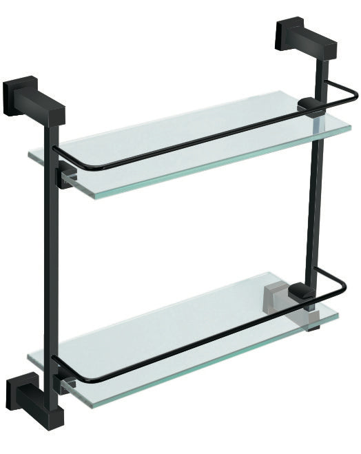 Axbridge Double glass shelf - Matt Black (RA8077)