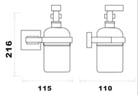 Axbridge Soap dispenser and holder - Chrome dimensions diagram