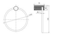 Dakeham Towel ring - Brushed Bronze dimensions diagram