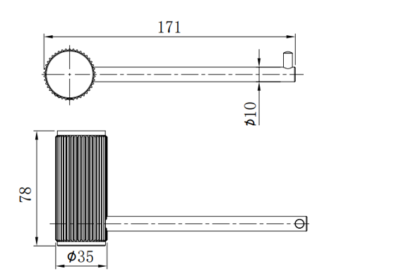 Dakeham Toilet roll holder - Brushed Brass dimensions diagram