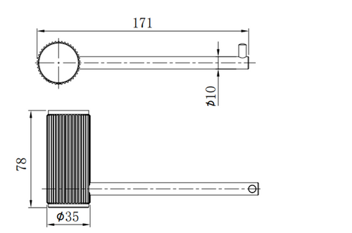 Dakeham Toilet roll holder - Brushed Brass dimensions diagram