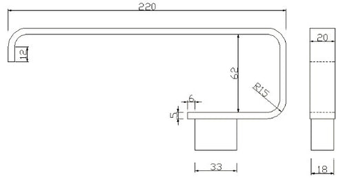 Denby Towel ring - Brushed Gold dimensions diagram
