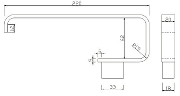 Denby Gunmetal Grey Towel ring - Gunmetal Grey dimensions diagram
