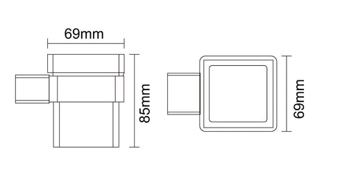 Denby Tumbler holder & cup - Chrome dimensions diagram