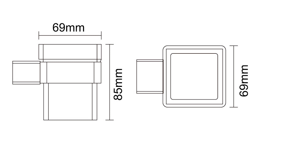 Denby Tumber holder & cup - Brushed Brass dimensions diagram