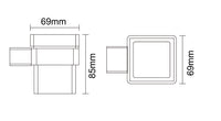 Denby Tumber holder & cup - Brushed Gold dimensions diagram