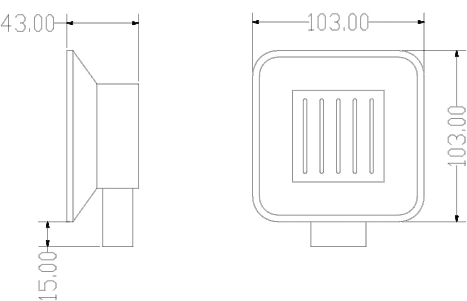 Denby Soap dish & holder - Brushed Brass dimensions diagram