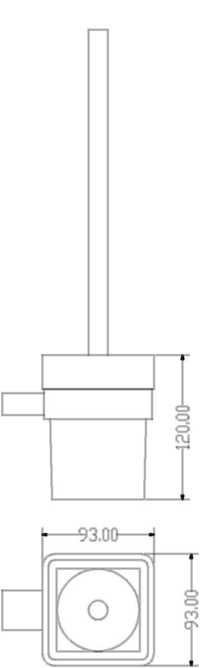 Denby Toilet brush & holder - Matt Black dimensions diagram