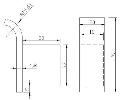 Denby Robe hook - Brushed Bronze dimensions diagram