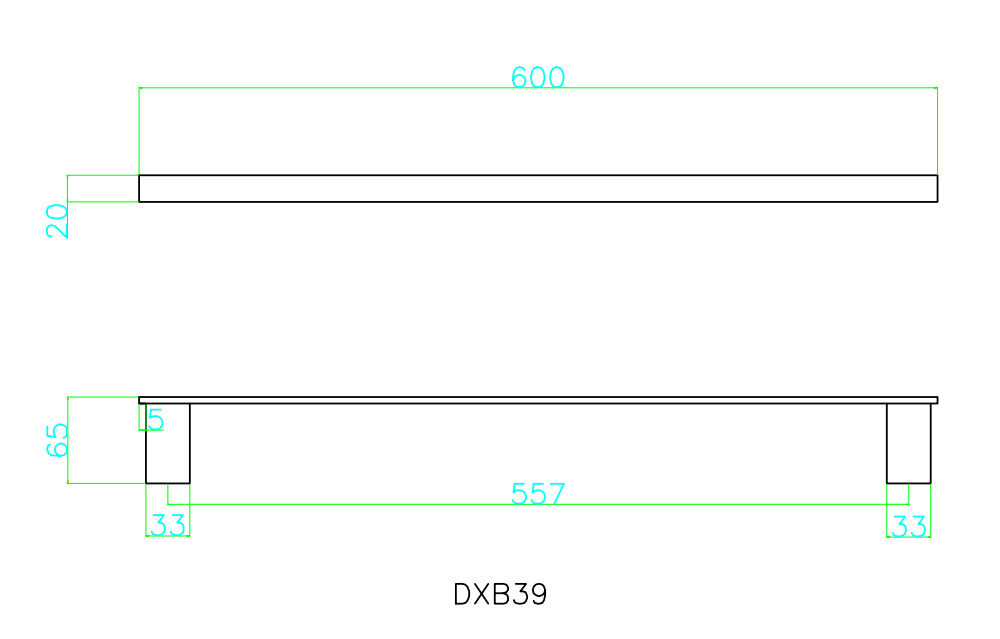 Denby Towel bar - Chrome dimensions diagram