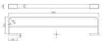 Denby Double towel bar - Brushed Brass dimensions diagram