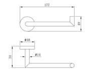 Galby Toilet roll holder - Matt Black dimensions diagram