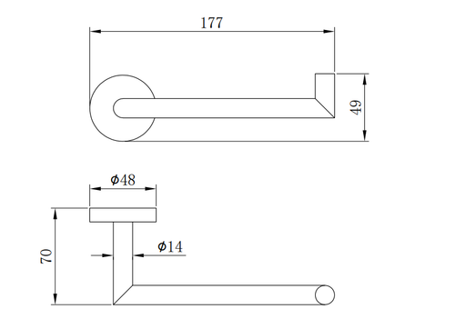 Galby Toilet roll holder - Matt Black dimensions diagram