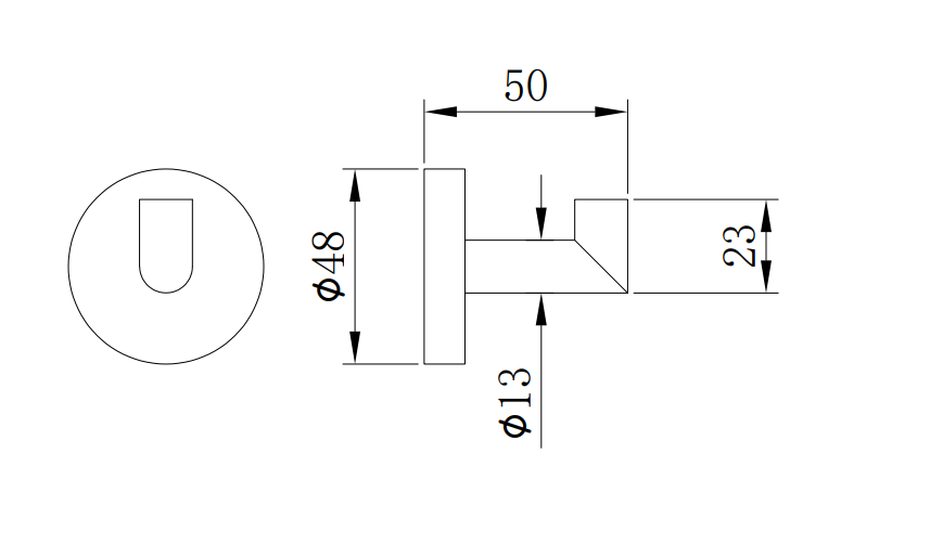 Galby Robe hook - Brushed Bronze dimensions diagram