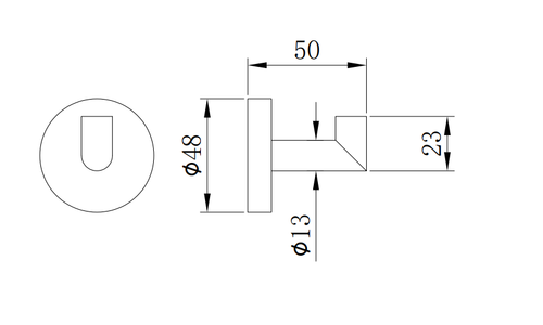 Galby Robe hook - Brushed Bronze dimensions diagram