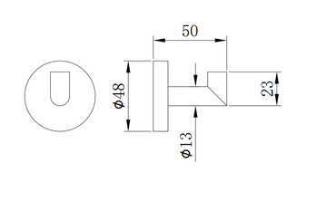 Galby Robe hook - Gunmetal Grey dimensions diagram