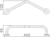 Grab rail - Chrome dimensions diagram