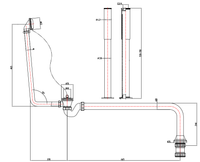 Roll Top Bath Pack - Chrome dimensions diagram