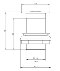 Slotted Sprung Basin Waste - Chrome dimensions diagram